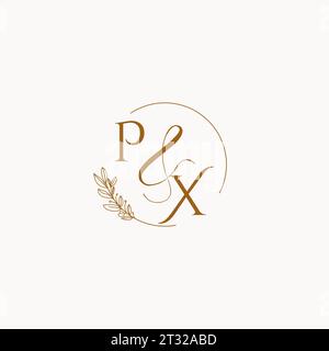 PX initial wedding monogram logo design ideas Stock Vector
