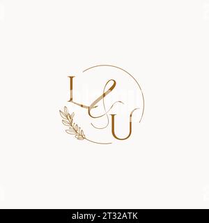 LU initial wedding monogram logo design ideas Stock Vector