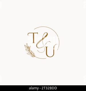 TU initial wedding monogram logo design ideas Stock Vector