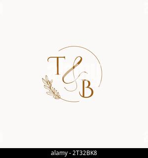 TB initial wedding monogram logo design ideas Stock Vector