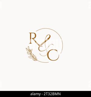 RC initial wedding monogram logo design ideas Stock Vector