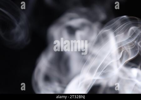 White silver smoke on a dark background, colourful abstract, white fog, minimalistic background, detailed smoke shapes Stock Photo