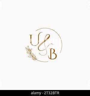 UB initial wedding monogram logo design ideas Stock Vector