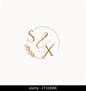 SX initial wedding monogram logo design ideas Stock Vector