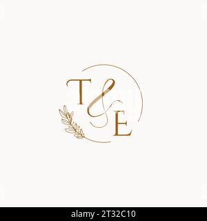 TE initial wedding monogram logo design ideas Stock Vector