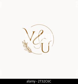 VU initial wedding monogram logo design ideas Stock Vector