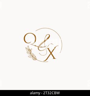 QX initial wedding monogram logo design ideas Stock Vector