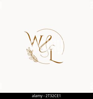 WL initial wedding monogram logo design ideas Stock Vector