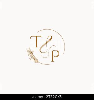 TP initial wedding monogram logo design ideas Stock Vector