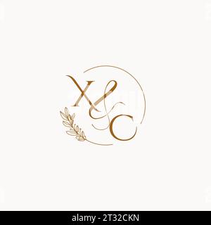 XC initial wedding monogram logo design ideas Stock Vector