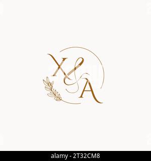 XA initial wedding monogram logo design ideas Stock Vector