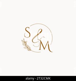 SM initial wedding monogram logo design Stock Vector Image & Art - Alamy