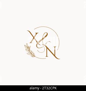 XN initial wedding monogram logo design ideas Stock Vector