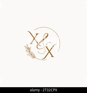 XX initial wedding monogram logo design ideas Stock Vector