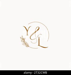 YL initial wedding monogram logo design ideas Stock Vector