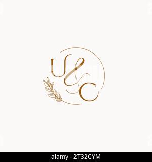 UC initial wedding monogram logo design ideas Stock Vector