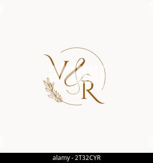 VR initial wedding monogram logo design ideas Stock Vector