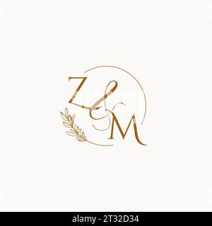 ZM initial wedding monogram logo design Stock Vector Image & Art - Alamy
