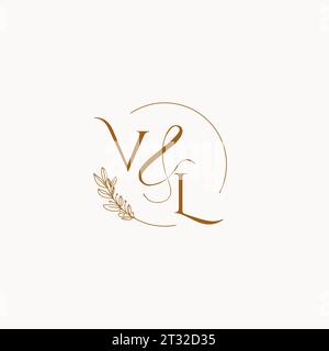 VL initial wedding monogram logo design ideas Stock Vector