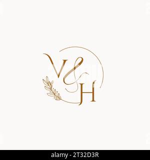 VH initial wedding monogram logo design ideas Stock Vector
