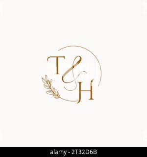 TH initial wedding monogram logo design ideas Stock Vector