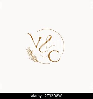 VC initial wedding monogram logo design ideas Stock Vector