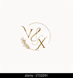 VX initial wedding monogram logo design ideas Stock Vector