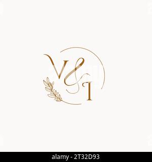 VI initial wedding monogram logo design ideas Stock Vector