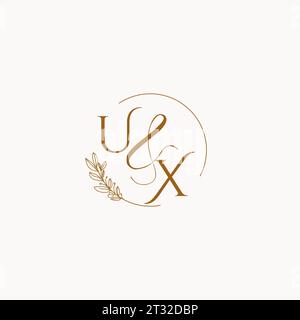 UX initial wedding monogram logo design ideas Stock Vector