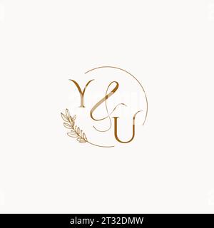 YU initial wedding monogram logo design ideas Stock Vector