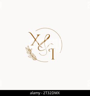 XI initial wedding monogram logo design ideas Stock Vector