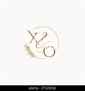 XO initial wedding monogram logo design ideas Stock Vector