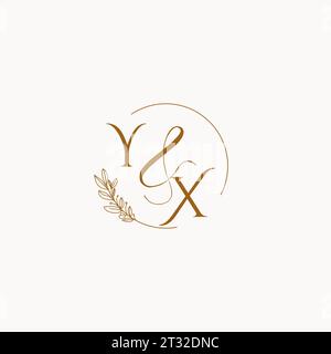 YX initial wedding monogram logo design ideas Stock Vector