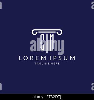 CM logo monogram with pillar shape designs vector Stock Vector