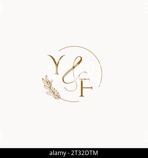YF initial wedding monogram logo design ideas Stock Vector