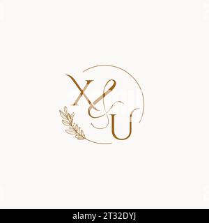 XU initial wedding monogram logo design ideas Stock Vector
