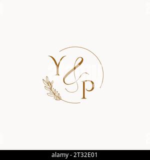 YP initial wedding monogram logo design ideas Stock Vector