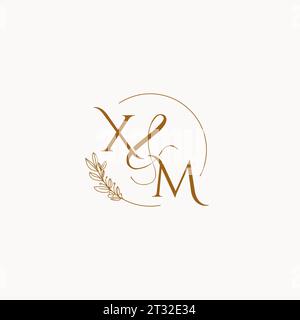 XM initial wedding monogram logo design ideas Stock Vector