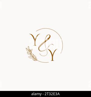 YY initial wedding monogram logo design ideas Stock Vector