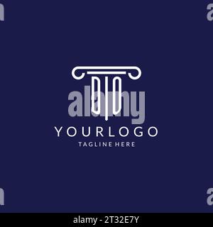 DO logo monogram with pillar shape designs vector Stock Vector