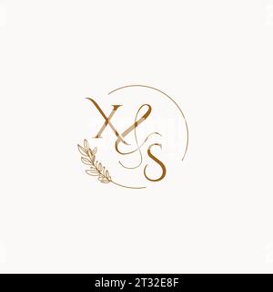XS initial wedding monogram logo design ideas Stock Vector