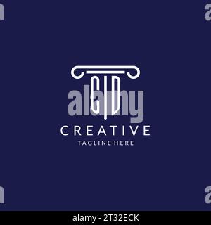 CD initial with pillar shape logo design, creative monogram logo design ...
