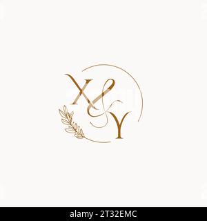XY initial wedding monogram logo design ideas Stock Vector