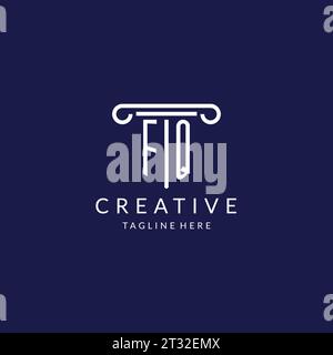 FQ logo monogram with pillar shape designs vector Stock Vector