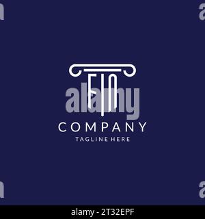 FN logo monogram with pillar shape designs vector Stock Vector