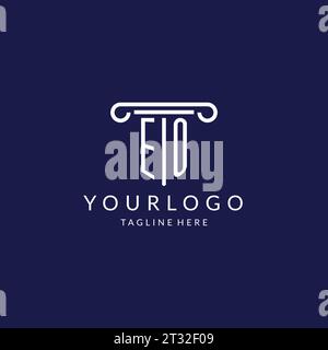EO logo monogram with pillar shape designs vector Stock Vector