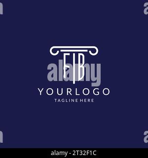 FB logo monogram with pillar shape designs vector Stock Vector