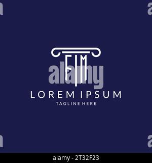 FM logo monogram with pillar shape designs vector Stock Vector