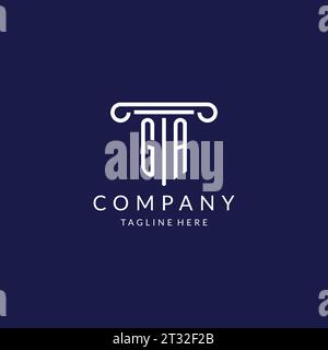 GA logo monogram with pillar shape designs vector Stock Vector