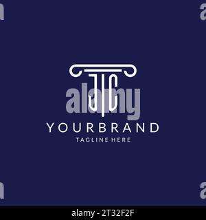 JC logo monogram with pillar shape designs vector Stock Vector